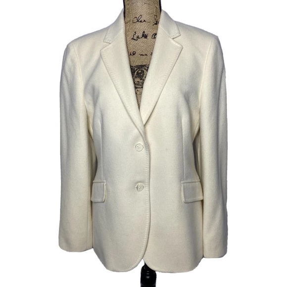 Brooks Brothers Ivory Wool Angora Blazer Jacket - Picture 1 of 12